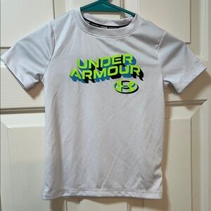 Under Armour Kids White and Neon Graphic Tee